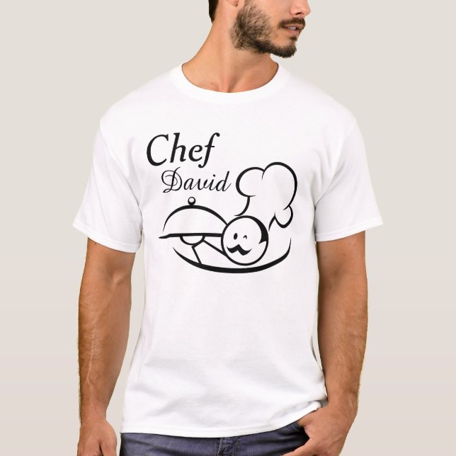 Personlig Illustrated Chef T Shirt (Framsida)