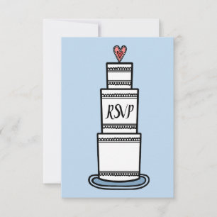 Personlig illustration av bröllopstårta RSVP Inbjudningar