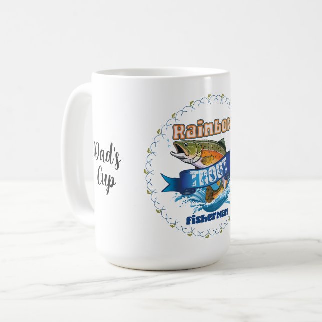 Personlig illustration av regnbågsöringfiske kaffemugg (Framsida vänster)
