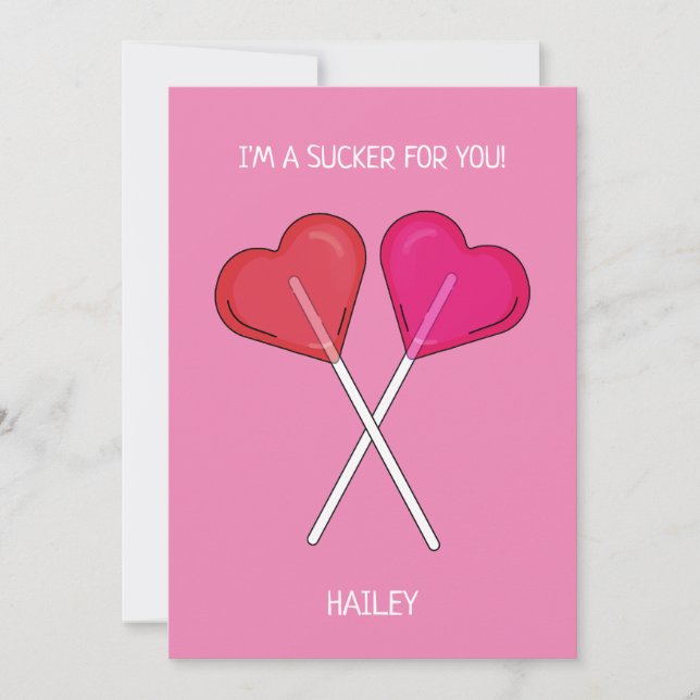 Personlig I'm a Sucker For You Hjärtformad Lollipo Julkort (Framsida)
