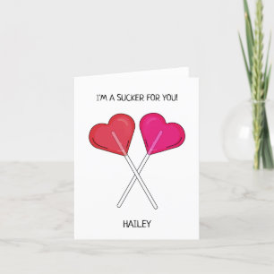 Personlig I'm a Sucker For You Hjärtformad Sockerb Helgkort