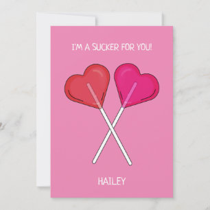 Personlig I'm a Sucker For You Hjärtlollipop  Julkort