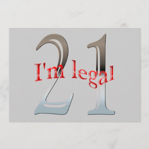 Personlig "I'm Legal" Rolig 21-årsfest Inbjudningar