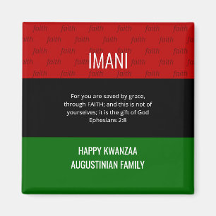 Personlig IMANI Faith Lycklig Kwanzaa Magnet