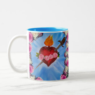Personlig Immaculate Heart of Mary Två-Tonad Mugg