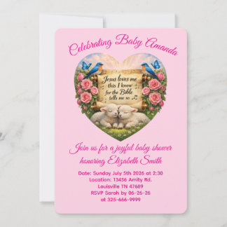 Personlig inbjudan till baby shower för flicka
