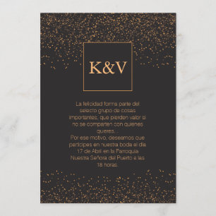 Personlig inbjudan till Golden Glitter på spanska