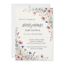 Personlig inbjudan till vildblommababy shower