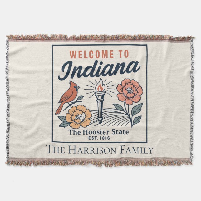Personlig Indiana-kastfilt Filt (Framsidan)