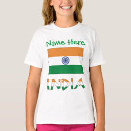 Personlig Indiens Flagga Present Flickor T Shirt