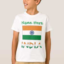 Personlig Indiens Flagga Present Pojkar T Shirt