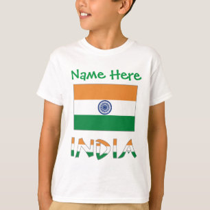 Personlig Indiens Flagga Present Pojkar T Shirt