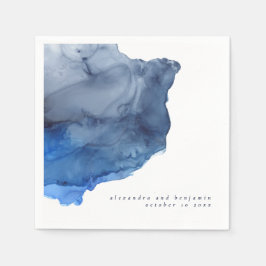 Personlig Indigo Abstrakt Modern för marin  i Bröl Pappersservett