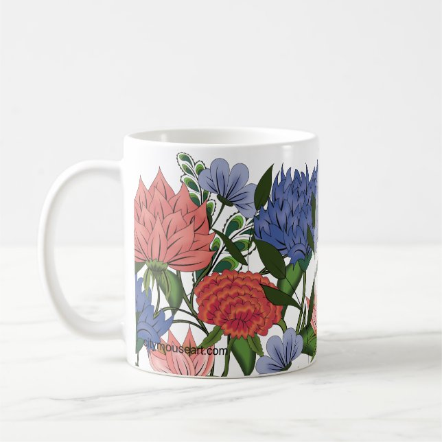 Personlig indisk blomsterkonst kaffemugg (Vänster)