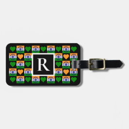 Personlig indisk Flagga Anpassningsbar Text Brev I Bagagebricka