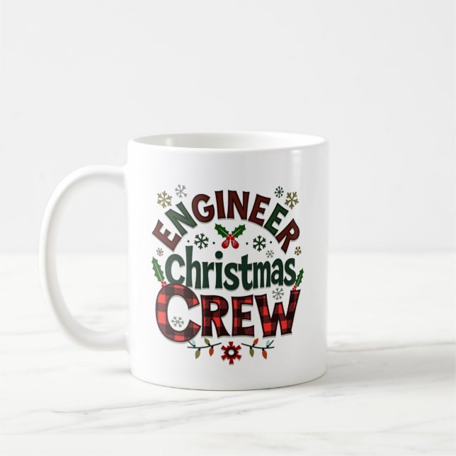 Personlig Ingenjör julbesättning Kaffemugg (Vänster)