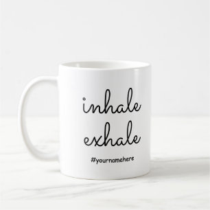 Personlig Inhale Exhale Lugn Bryt minimalistläge Kaffemugg