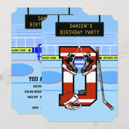 Personlig Initial brev D Ice Hockey Inbjudningar