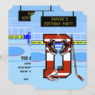 Personlig Initial brev D Ice Hockey Inbjudningar