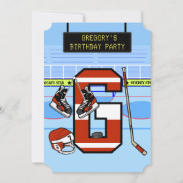Personlig Initial brev G Ice Hockey Inbjudningar