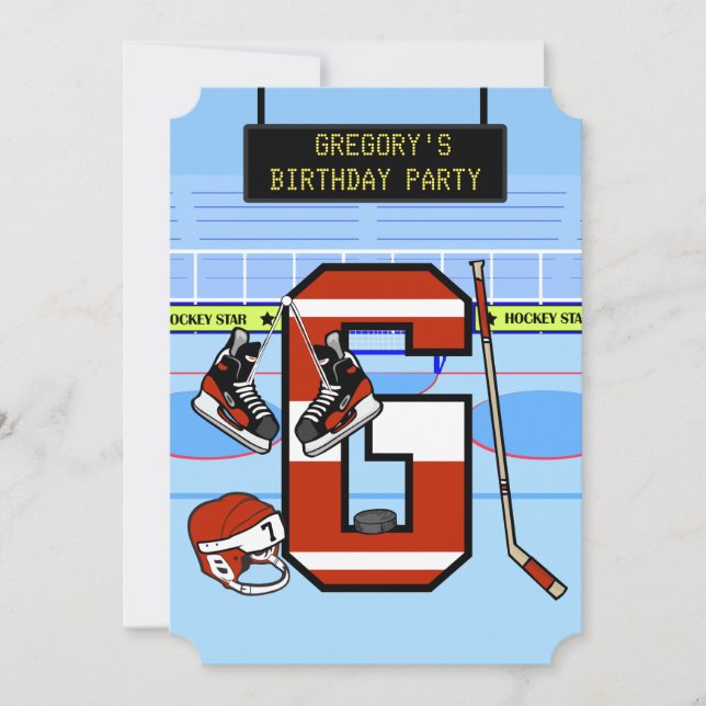 Personlig Initial brev G Ice Hockey Inbjudningar (Framsida)
