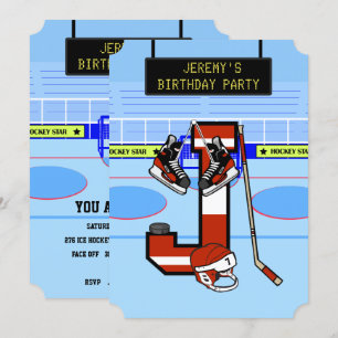 Personlig Initial brev J Ice Hockey Inbjudningar