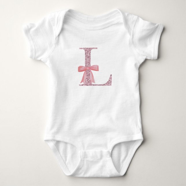 Personlig Initial Flicka ’L’ T Shirt (Framsida)