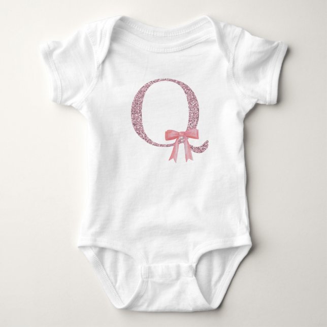 Personlig Initial Flicka ’Q’ T Shirt (Framsida)