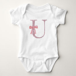 Personlig Initial Flicka ’U’ T Shirt