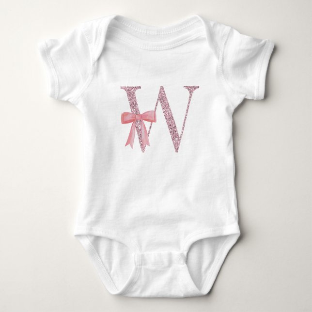 Personlig Initial Flicka ’W’ T Shirt (Framsida)