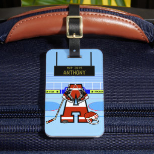 Personlig Initial Ice Hockey Bagagebricka