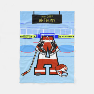 Personlig Initial Ice Hockey Fleecefilt