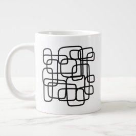 Personlig Initial Minimalistisk Abstrakt Linjekons Jumbo Mugg