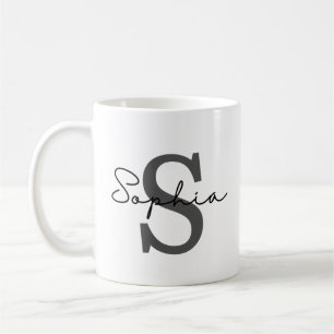 Personlig Initial Mugg, Subtle Initial och Namn Kaffemugg