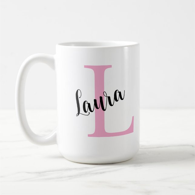 Personlig initial namn mugg Anpassad kaffemugg (Vänster)