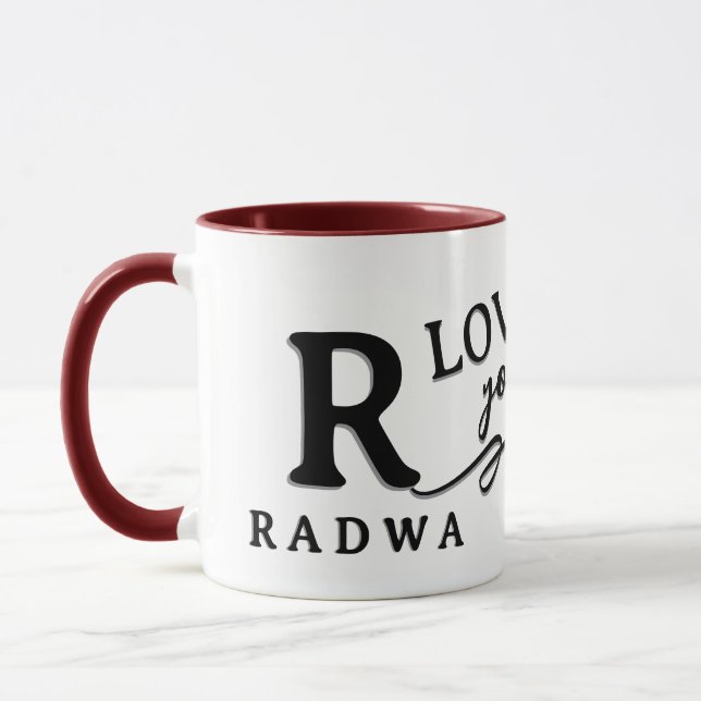 Personlig initial & namn mugg & GÅVA (Vänster)