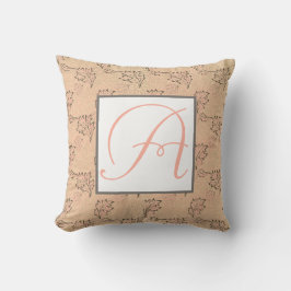PERSONLIG INITIAL ROSA PILLOW MED JAPANESE BIRD KUDDE