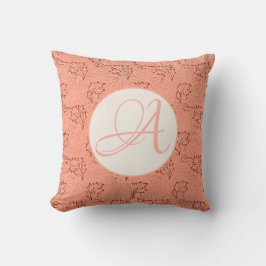 PERSONLIG INITIAL ROSA PILLOW MED JAPANESE BIRD KUDDE