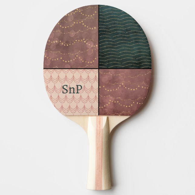 Personlig Initialer 3-Mönster Design Pingisracket (Framsidan)