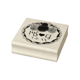 Personlig Initialer Bröllop kummeldatum Frimärke Stämpel