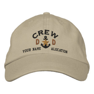 Personlig Initialer Crew Nautical Star Anchor Broderad Keps