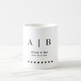 Personlig Initialer & Date Mugg - Anpassningsbar P
