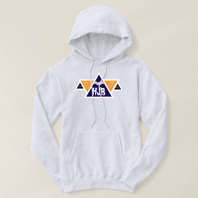Personlig initialer Halloween Fladdermus Man Trian Hoodie (Design framsida)