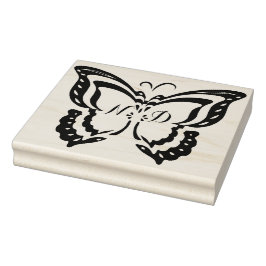 Personlig Initialer Large Butterfly Rubber Frimärk Stämpel