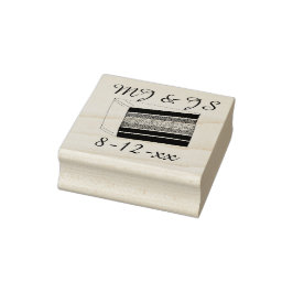 Personlig Initialer Rainbow Bröllop Cake Frimärke Stämpel