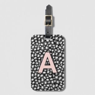 Personlig initialer Rosa  Leopard djuravtryck Bagagebricka