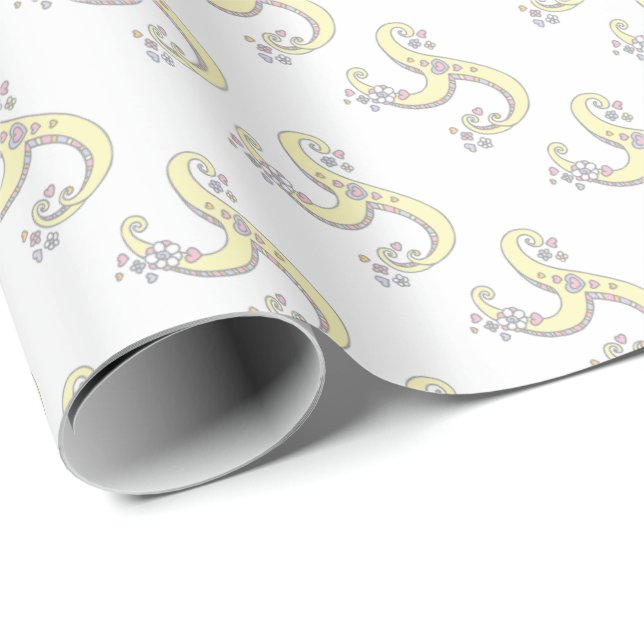Personlig inpackningspapper med monogram för bokst presentpapper (Rullad Hörn)