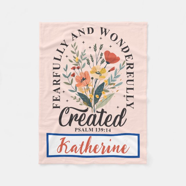 Personlig Inspirational Christian Bible Verse Fleecefilt (Framsidan)