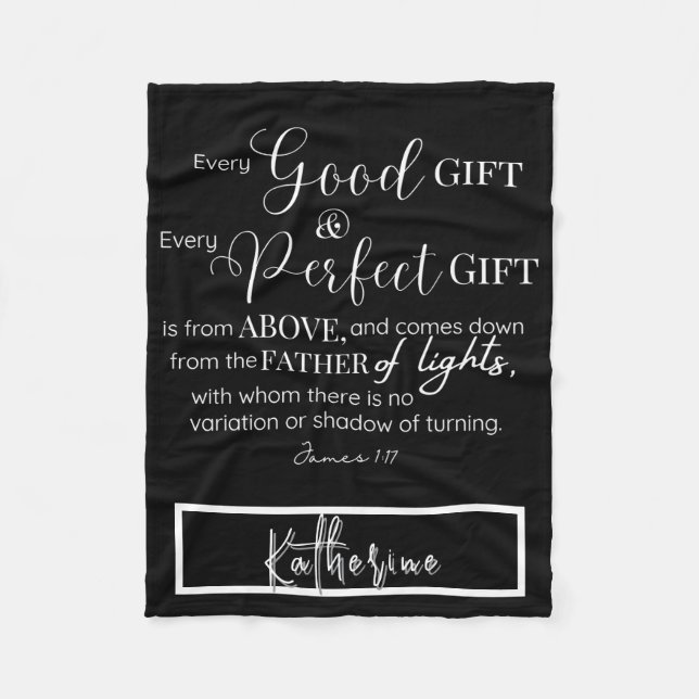 Personlig Inspirational Christian Bible Verse Fleecefilt (Framsidan)