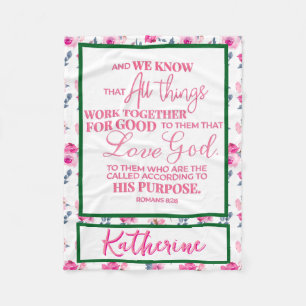 Personlig Inspirational Christian Bible Verse Fleecefilt